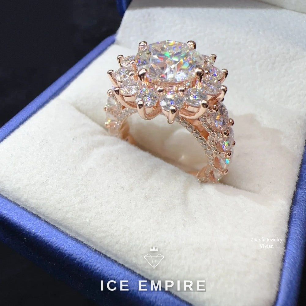 Iced Out 925 Silver Moissanite Wedding Band