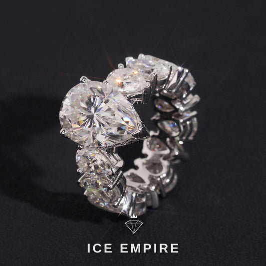 Iced Out 10K Gold Moissanite Ring
