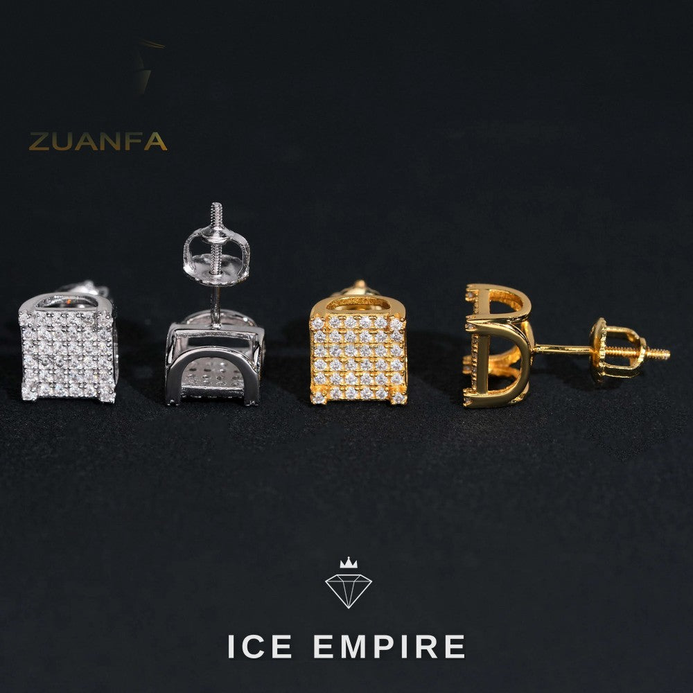 Iced Out Gold Plated Moissanite Earrings