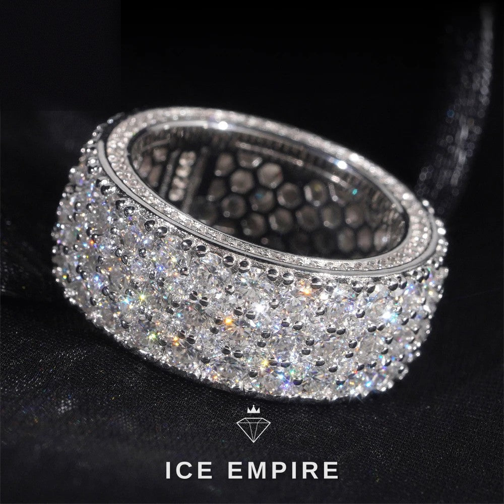 Iced Out 925 Silver Moissanite Ring