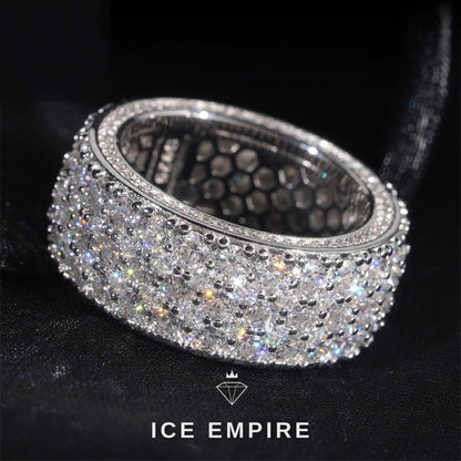 Iced Out 925 Silver Moissanite Ring