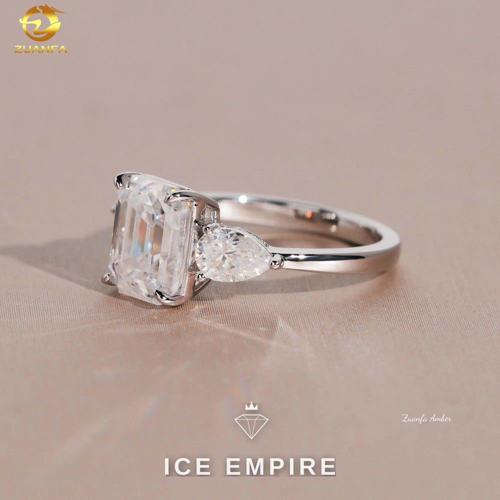 Iced Out Gold Plated Moissanite Wedding Band