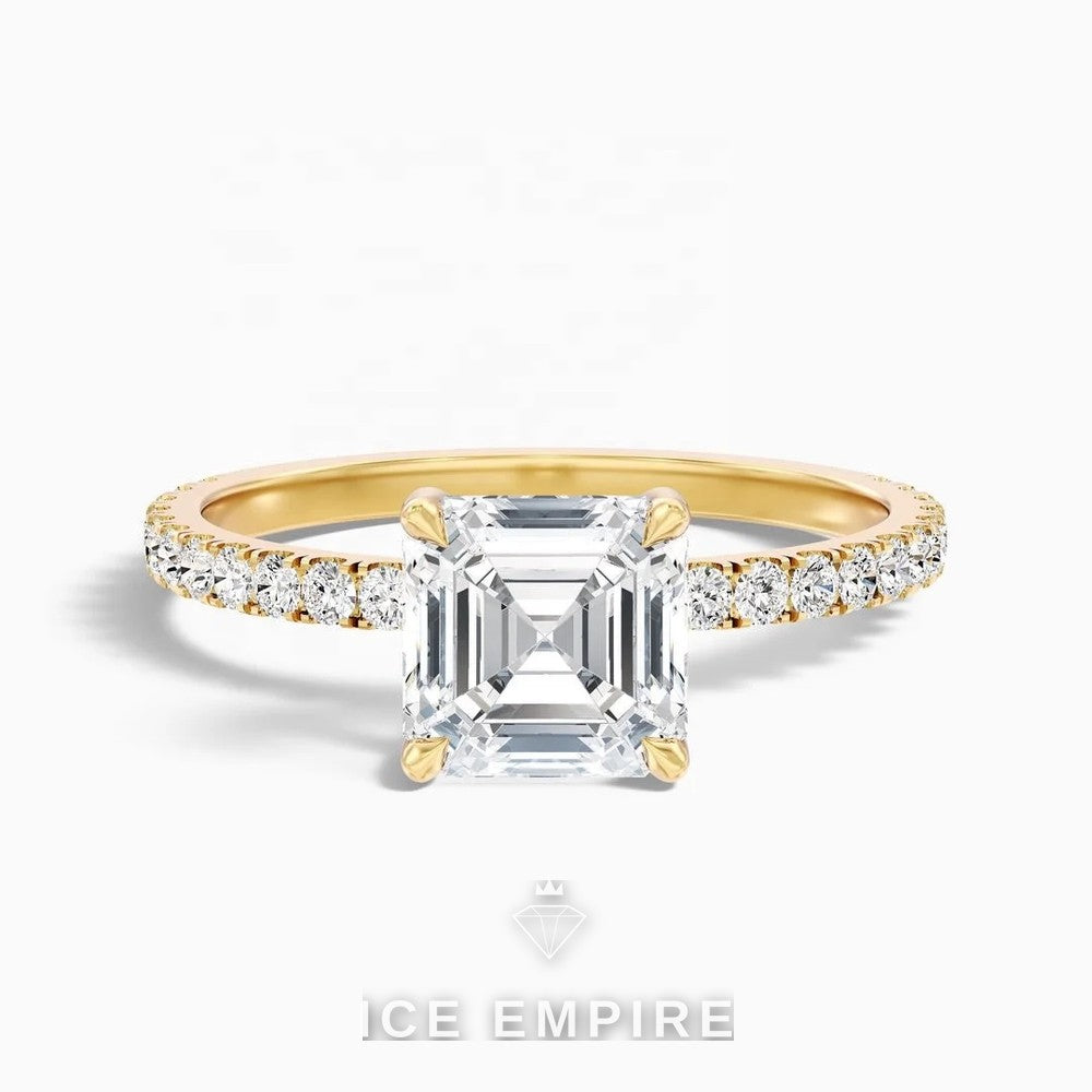 Iced Out 14K Gold Lab Grown Diamond Wedding Band