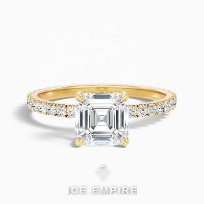 Iced Out 14K Gold Lab Grown Diamond Wedding Band