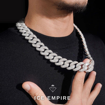 Iced Out 925 Silver Moissanite Cuban Chain