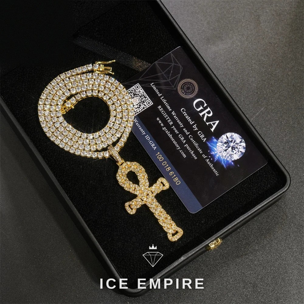 Iced Out Cross Gold Plated Pendant