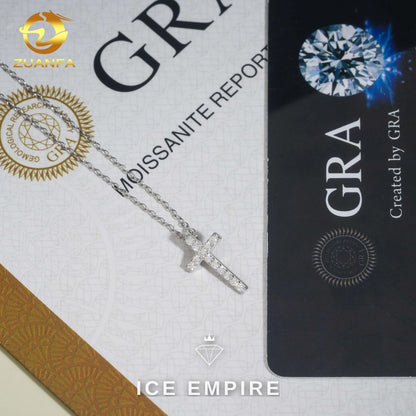 Iced Out Cross 925 Silver Pendant