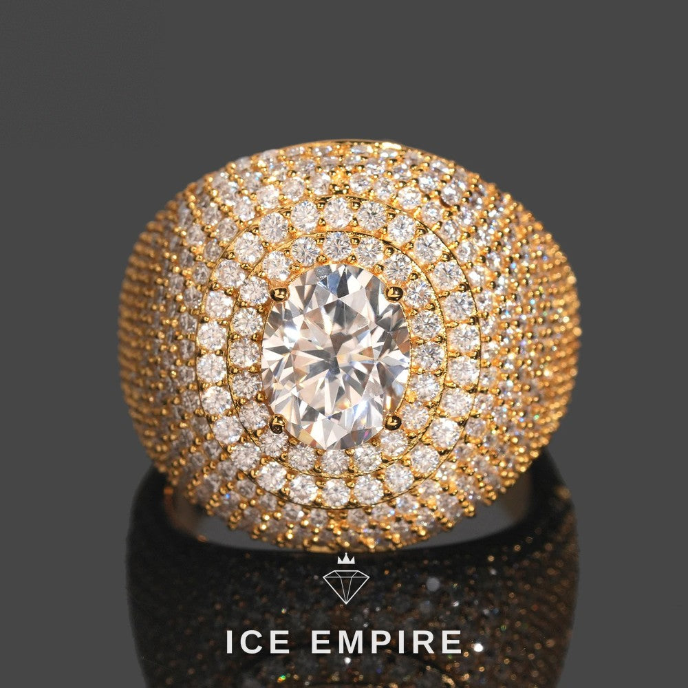 Iced Out 925 Silver Moissanite Ring