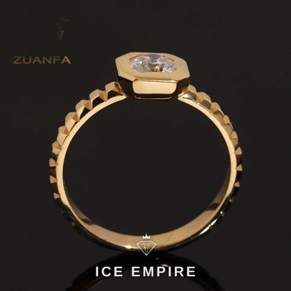 Iced Out 18K Gold Lab Grown Diamond Engagement Ring