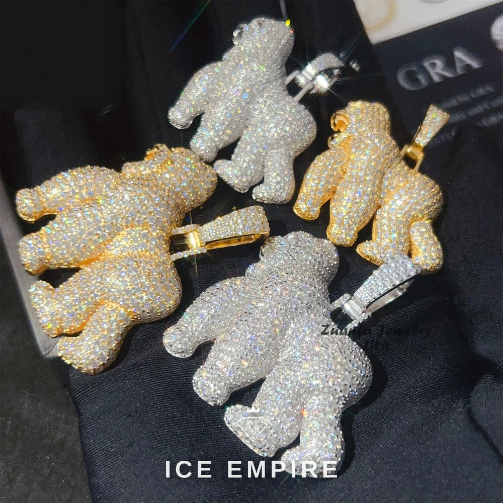 Iced Out 925 Silver Moissanite Pendant