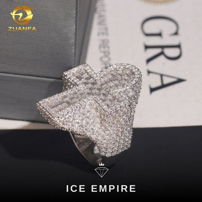 Iced Out Baguette Rose Gold Plated Moissanite Ring