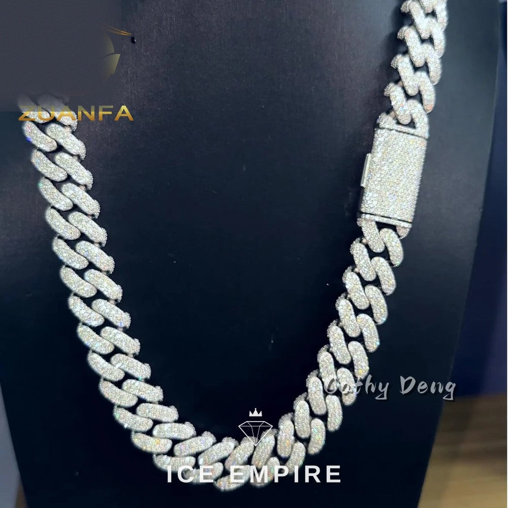 Iced Out Rose Gold Plated Moissanite Cuban Chain
