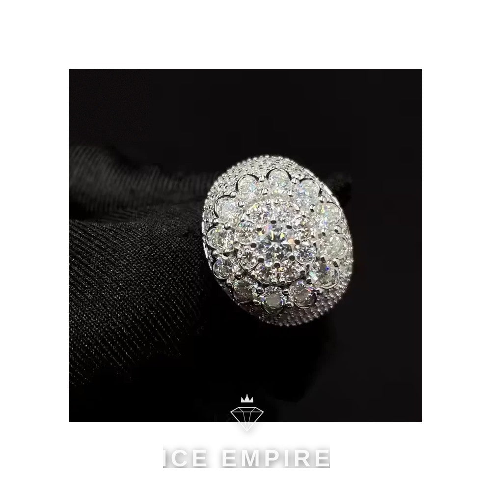 Iced Out 925 Silver Moissanite Ring