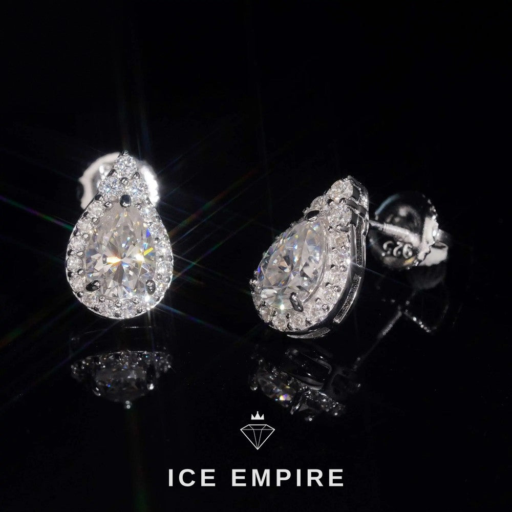 Iced Out 14K Gold Moissanite Earrings