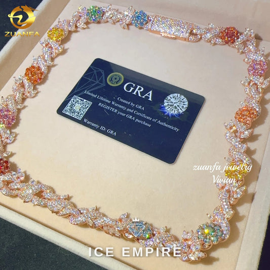 Iced Out Rose Gold Plated Moissanite Cuban Chain