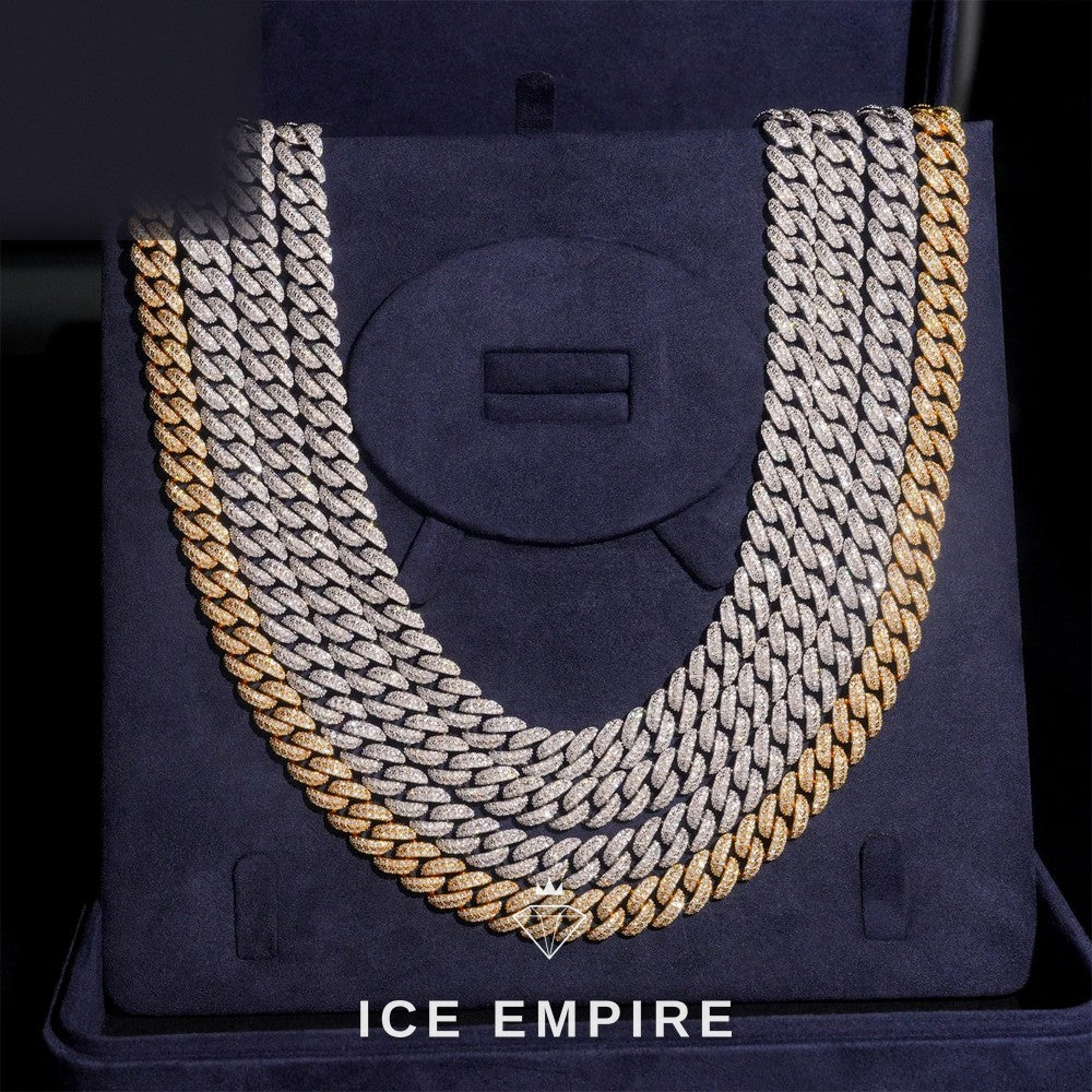 Iced Out Rose Gold Plated Moissanite Cuban Chain
