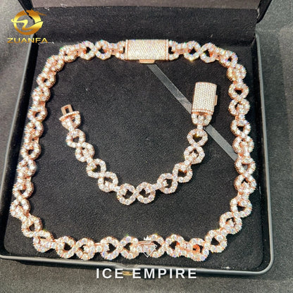 Iced Out Rose Gold Plated Moissanite Cuban Chain
