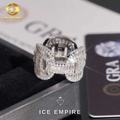 Iced Out Baguette 925 Silver Moissanite Ring