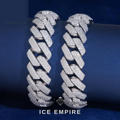 Iced Out 925 Silver Moissanite Cuban Chain