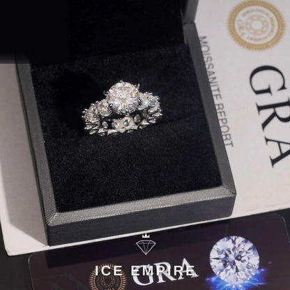 Iced Out Rose Gold Plated Moissanite Engagement Ring