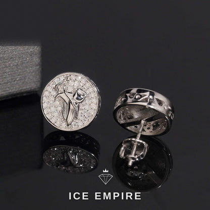 Iced Out 925 Silver Moissanite Stud Earrings