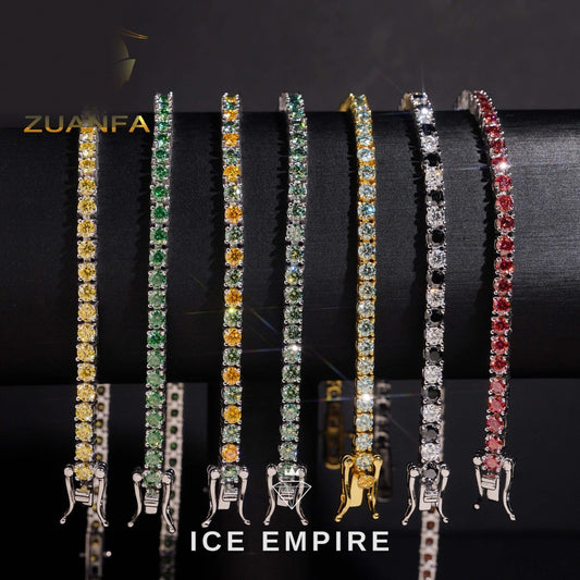 Iced Out 925 Silver Moissanite Tennis Bracelet