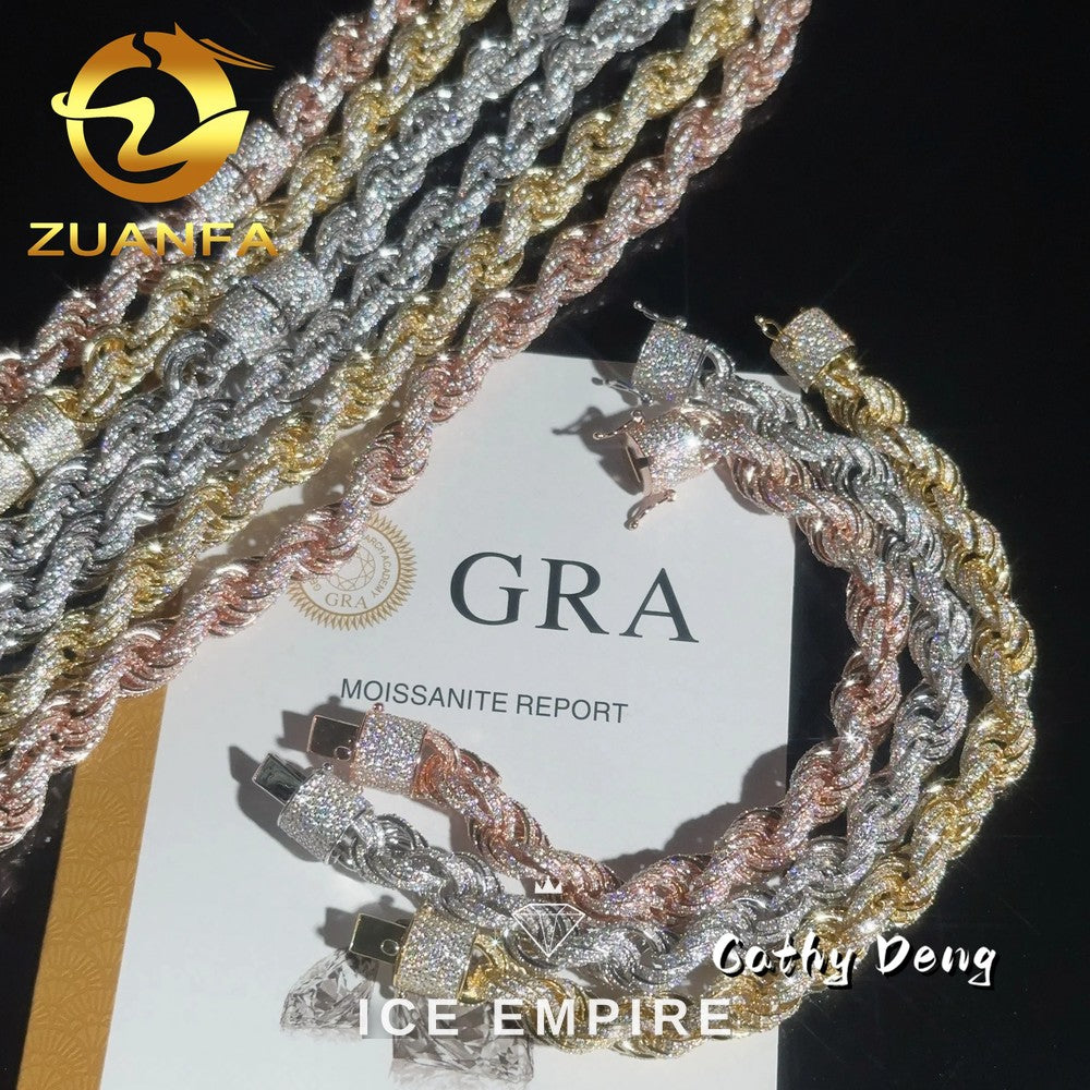 Iced Out Rose Gold Plated Moissanite Cuban Chain