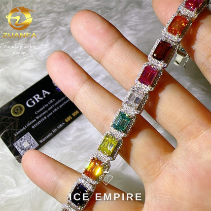 Iced Out 925 Silver Moissanite Cuban Chain