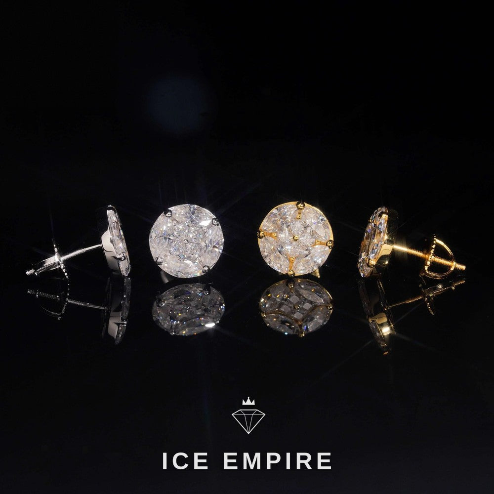 Iced Out Rose Gold Plated Moissanite Earrings