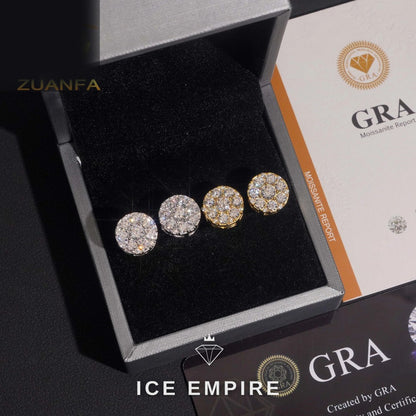Iced Out Gold Plated Moissanite Earrings