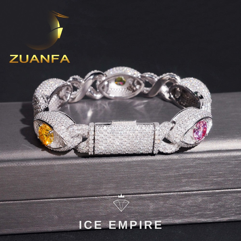 Iced Out 925 Silver Moissanite Cuban Chain