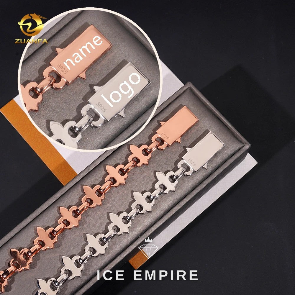 Iced Out Cross Rose Gold Plated Moissanite Cuban Chain