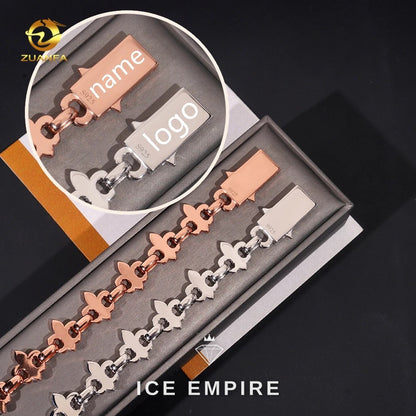 Iced Out Cross Rose Gold Plated Moissanite Cuban Chain