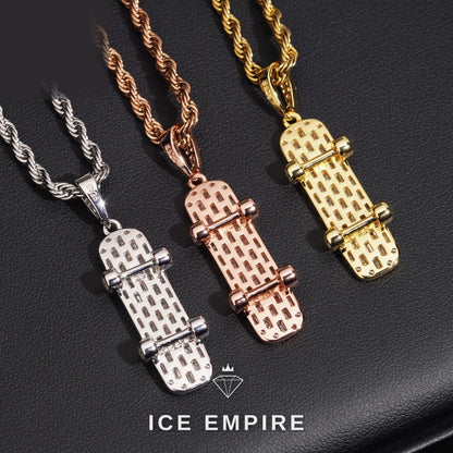 Iced Out Rose Gold Plated Moissanite Pendant