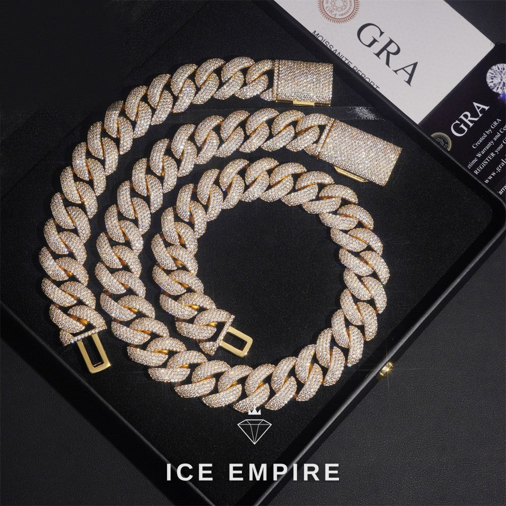 Iced Out Rose Gold Plated Moissanite Cuban Chain
