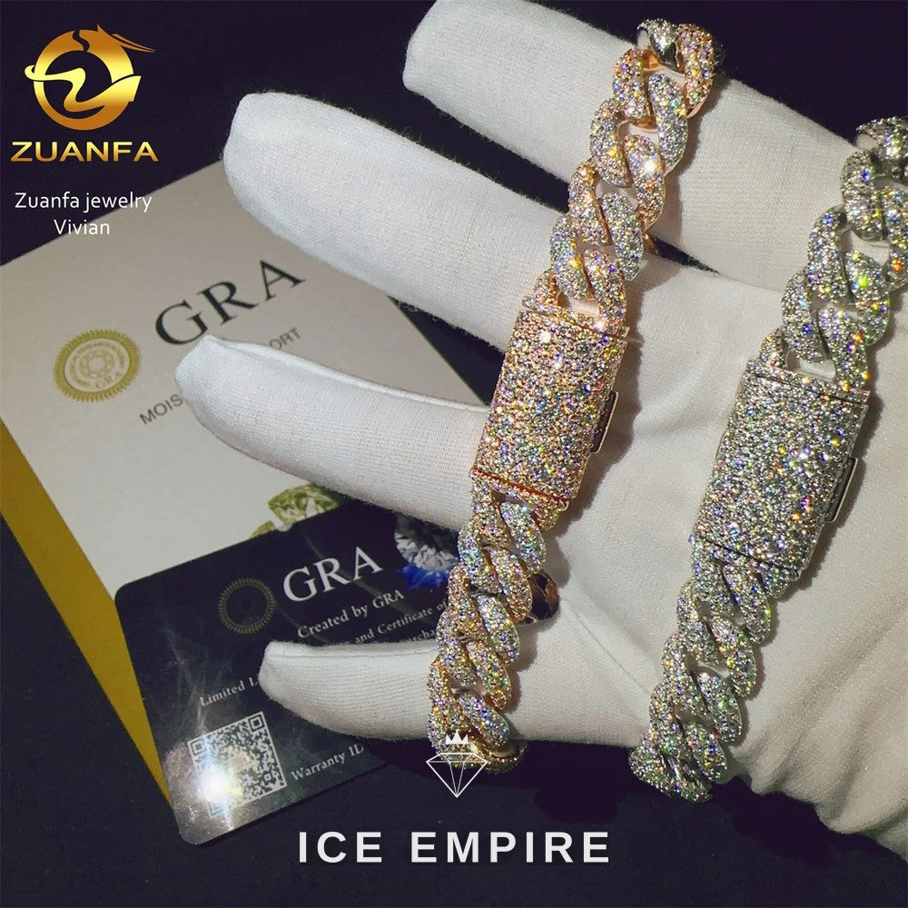 Iced Out Rose Gold Plated Moissanite Cuban Chain