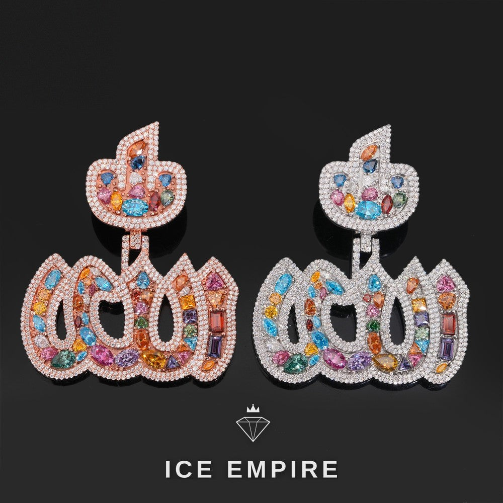 Iced Out Cluster Rose Gold Plated Moissanite Pendant