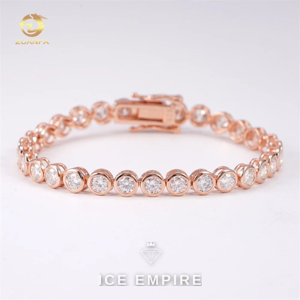 Iced Out Rose Gold Plated Moissanite Cuban Chain