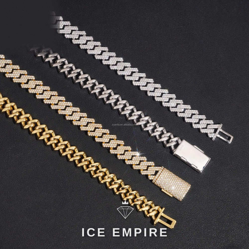 Iced Out Gold Plated Moissanite Cuban Chain