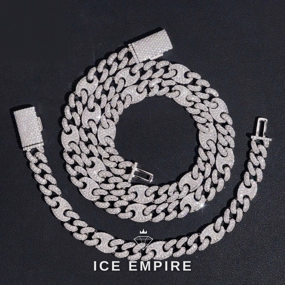 Iced Out Rose Gold Plated Moissanite Cuban Chain