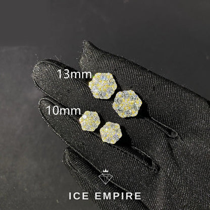 Iced Out 925 Silver Moissanite Stud Earrings
