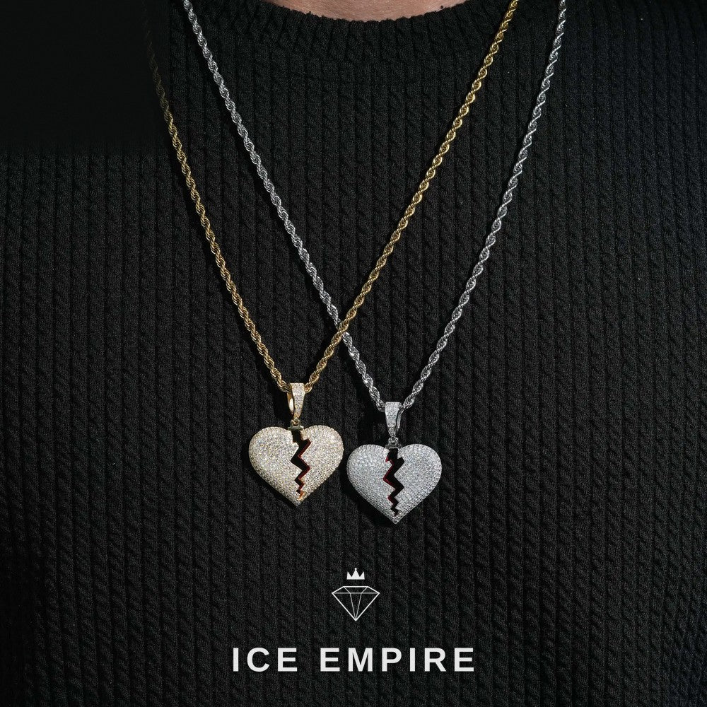 Iced Out Heart Rose Gold Plated Moissanite Pendant