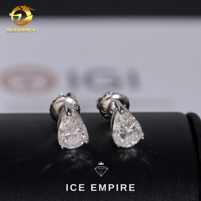 Iced Out 10K Gold Lab Grown Diamond Stud Earrings