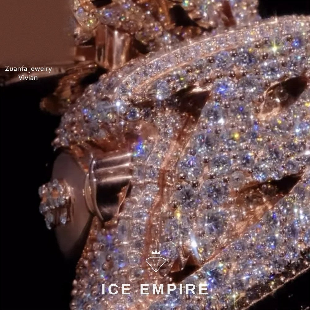 Iced Out Rose Gold Plated Moissanite Ring