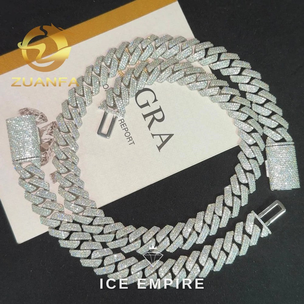 Iced Out Rose Gold Plated Moissanite Cuban Chain