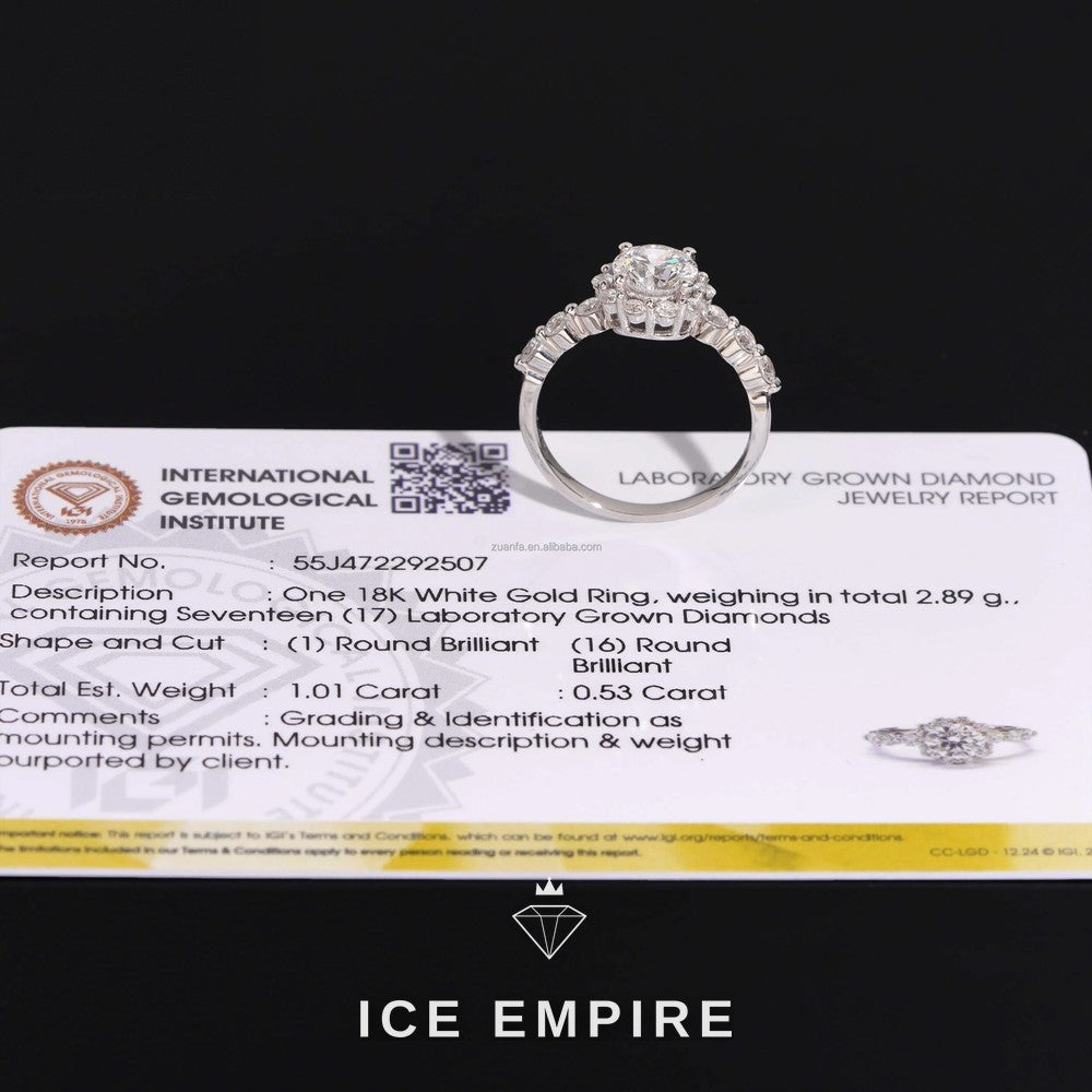 Iced Out Gold Plated Lab Grown Diamond Engagement Ring