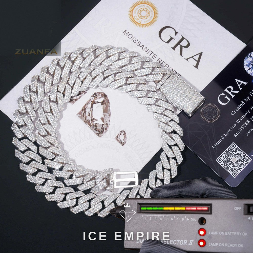 Iced Out Rose Gold Plated Moissanite Cuban Chain