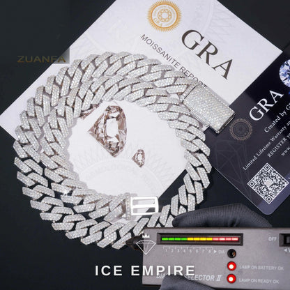 Iced Out Rose Gold Plated Moissanite Cuban Chain