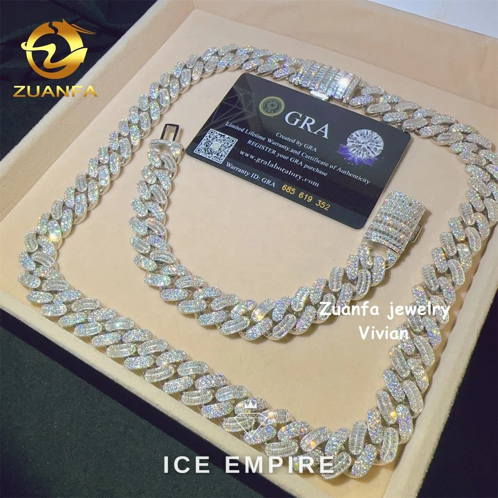 Iced Out Rose Gold Plated Moissanite Cuban Chain