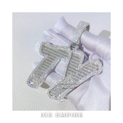 Iced Out 925 Silver Moissanite Pendant